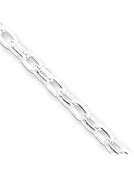 Sterling Silver 3.2mm Oval Rolo Necklace 20 Inches