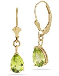 2.67 Cts Peridot Stud Earrings in 14K Yellow Gold