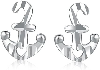 14K White Gold Faceted Umberlla Stud Earrings