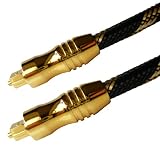 0.5M TOSLINK Gold Plated High Resolution Professional Digital Optical TOSlink Cable - 24K Gold Casing. Suitable for Blu-Ray, DTS, Dolby Surround, DVD, PC, PS3, XBOX etc.