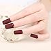 24pcs Lady Artificial False Nails Tips Sexy Frosted Metal Color Style Purplish Red Opposite French Nail Moo Z112