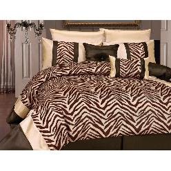 Duck River Textile Madagascar 8-Piece Queen Comforter Set, White Silver Black