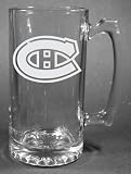 NHL Montreal Canadiens Laser Etched 27oz Glass Beer Mug