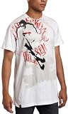 marc ecko cut & sew Men's Lady Fur Coat Tee,Black/White,Small