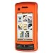 Crystal Hard Rubberized Orange Cover Case + Clear Swivel Belt Clip for LG enV Touch VX-11000 Verizon [WCM213]