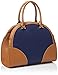 Anne Klein A Stitch In Time Dome Satchel LG Bag, Midnight/Cognac, One Size