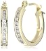 14k Yellow Gold Round Diamond Channel-Set Hoop Earrings (1/8 cttw, J Color, I2 Clarity)