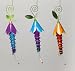 3 Assorted Vibrant Glass Hummingbird Feeders