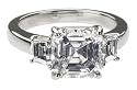 Platinum Asscher 3-Stone Diamond Ring w/ Trapezoid Sidestones (GIA Certified 4.78 ct center, 5.51 cttw, I Color, VVS2 Clarity), Size 6