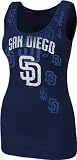 San Diego Padres Repeating Logo Women's Navy Tank Top Medium