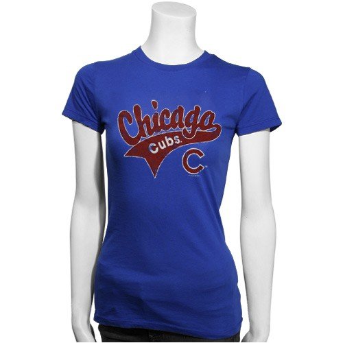 Chicago Cubs Royal Blue Ladies Tunic Length Crew T-shirt