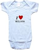 I LOVE BOLIVIA - BOLIVIA BABY - Country Series - White, Blue or Pink Onesie / Baby T-shirt
