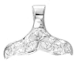 CZ Hawaiian Dolphin Tail Sterling Silver Pendant