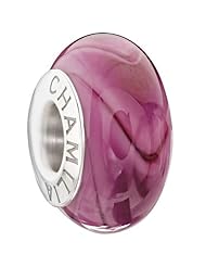 Authentic Chamilia Murano Glass Charm Aurora Collection "Dark Pink" 2110-1138