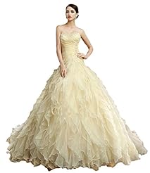 Organza Sweetheart Beaded    Ball Gown Bandage Dress  with a Brush/Sweep Train  With Ruffles