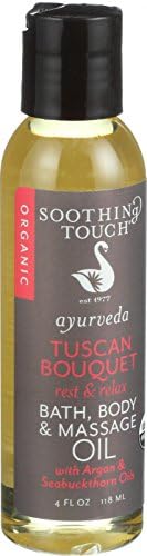 New - Soothing Touch Bath Body and Massage Oil - Ayurveda - Tuscan Bouqet - Rest and Relax - 4 oz