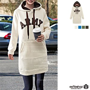 (イイネショップ) eeNeshop パッチ 配色 スウェット パーカー ワンピース