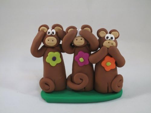Monkey Trio, Hear No, See No Speak No Evil by GP Originals, Handmade in the USA
