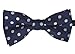 Dog or Cat Small Collar Bow Tie, Adjustable Puppy or Kitten Medium Neck Bowtie for Easter Wedding Birthday Gift D-D-T-1 (Navy Blue with with White Polka Dots)