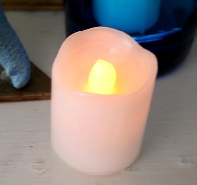 Battery Operated Flickering Melted Edge Votive Everlasting Candle