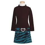 Bonnie Jean Girls 2-6X Drop Waist Animal Print Dress, Brown, 6 Bonnie Jean Girls 2-6X Drop Waist Animal Print Dress, Brown, 6