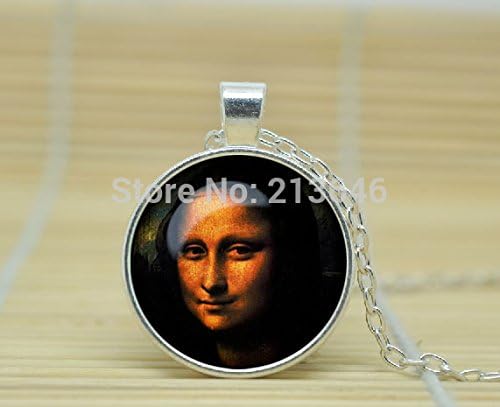 VintaStore Art Glass Necklace Dzhokonda Da Vinci Drawing Necklace Pendant Leonardo Da Vinci Drawing Jewelry A0678