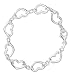 Sterling Silver 7.5 inch Link Open Heart Bracelet.