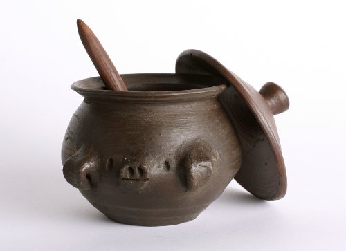 Pomaireware Clay Condiment Pig with Lid