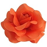 Sara Monica Flower Hair Clip and Pin Rose_Made in the USA (Orange)