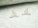SILVER CRYSTAL JUMP MAN AIR JORDAN STUD EARRINGS