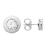 14K Gold Moissanite Bezel Set Earrings