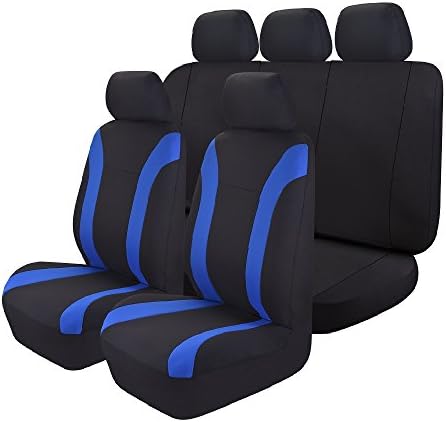 Universal Fit Car Seat Cover, Insoria Easy Install High Quality Sports/Racing Polyester Mesh Universal Full Set Car Seat Covers decoration Car Seat Protector - Fit Most Car, Truck, Suv, or Van(Blue)