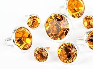 Chaton-Nieten von Swarovski Elements (Topaz Multi Size Mix, Silber) - 4mm Schaft, 2300 Stück