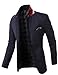 H2H Mens Fashion Slim Fit Blazer with Button Strap Collar