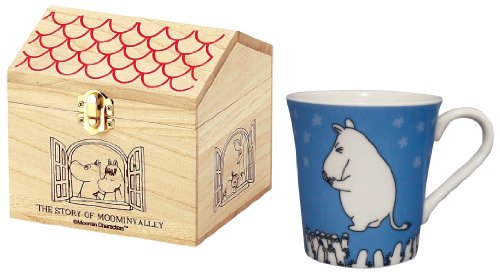 YamaKa shopping Moomin Moomin one Color Mug [ Wooden Box ] Blue MM751-11H