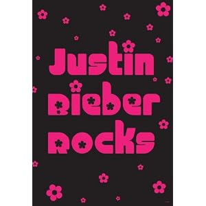Justin Bieber Rocks (Pink and Black) Music Poster Print - 13x19
