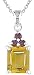 Sterling Silver Citrine and Rhodolite Pendant