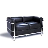 Le Corbusier Petit Loveseat LC2 Black (Double Seat) newly tagged "apple" Le Corbusier Petit Loveseat LC2 - Black (Double Seat)