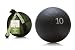 10 lb Black Rubberized Medicine Ball in Form Fitted Black Mesh Ball Bag