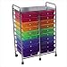 Mobile Organizer-Chrome Frame-20 Plastic Drawers (Multi) (39"H x 21.75"W x 14.5"D)