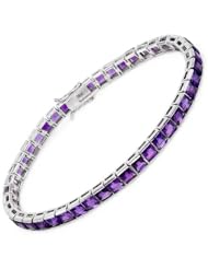 Genuine Morne Rouge (TM) Bracelet. 17.60 Ctw Amethyst Sterling Silver Tennis Bracelet - Material/Stone: Amethyst. 15.6 grams in weight and 7.5 inches in length. 100% Satisfaction Guaranteed.