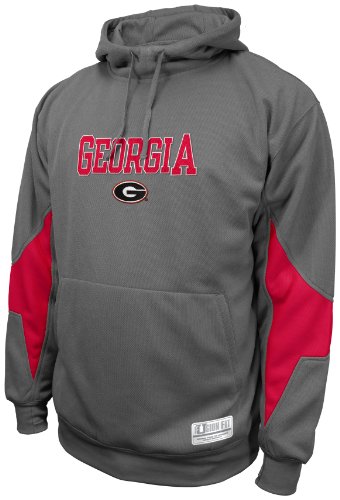 NCAA Men's Georgia Bulldogs Cover 2 Mesh Fleece Pullover Hood (Carbon, Small)