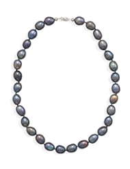 16" Cultured Freshwater Peacock Pearl Necklace with 14K White Gold Filigree Clasp