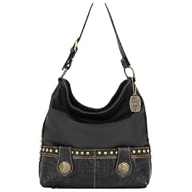 American West Texas Gold Soft Hobo Bag with Snap Closure