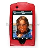 Apple iPod Touch iTouch 8GB 16GB Premium Red Leather KickStand Carrying Case With Rotating Belt Clip