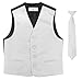 BOY'S Dress Vest & NeckTie Solid SILVER GREY Color Neck Tie Set