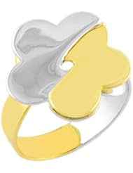 14 Karat Yellow & White Gold Floral Crossover Ring Size 6.5