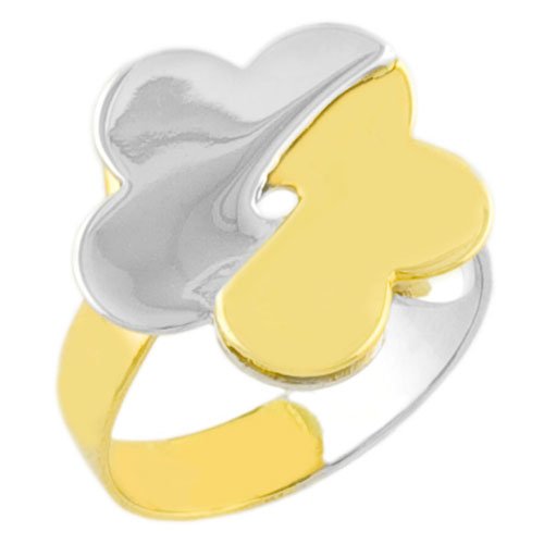14 Karat Yellow & White Gold Floral Crossover Ring Size 6.5 under Bypass in The Jewelry Store