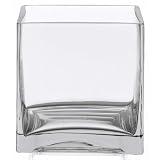Lawn & Patio - 6 Square Glass Vase - 6 Inch Clear Cube Centerpiece - 6x6x6 Candleholder