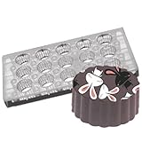 Fat Daddio's PCMM-03 15-Piece Round Fluted Chocolate and Candy Mold Tray Set